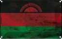 Blechschild 12x18 cm Malawi Rost Flagge Fahne Wappen