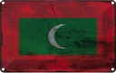 Blechschild 12x18 cm Malediven Maldives Rost Flagge Fahne Wappen