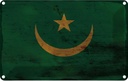Blechschild 12x18 cm Mauretanien Mauritania Rost Flagge Fahne Wappen