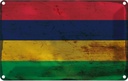 Blechschild 12x18 cm Mauritius Rost Flagge Fahne Wappen