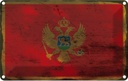 Blechschild 12x18 cm Montenegro Rost Flagge Fahne Wappen