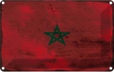 Blechschild 12x18 cm Marokko Morocco Rost Flagge Fahne Wappen