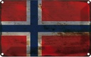 Blechschild 12x18 cm Norwegen Norway Rost Flagge Fahne Wappen