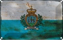 Blechschild 12x18 cm San Marino Rost Flagge Fahne Wappen