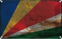 Blechschild 12x18 cm Seychellen Seychelles Rost Flagge Fahne Wappen