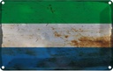 Blechschild 12x18 cm Sierra Leone Rost Flagge Fahne Wappen