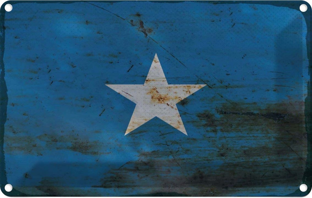 Blechschild 12x18 cm Somalia Rost Flagge Fahne Wappen
