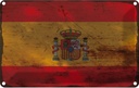Blechschild 12x18 cm Spanien Spain Rost Flagge Fahne Wappen