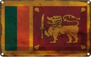 Blechschild 12x18 cm Sri Lanka Rost Flagge Fahne Wappen