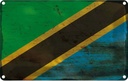 Blechschild 12x18 cm Tansania Tanzania Rost Flagge Fahne Wappen