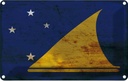 Blechschild 12x18 cm Tokelau Rost Flagge Fahne Wappen