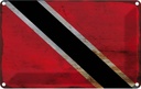 Blechschild 12x18 cm Trinidad und Tobago Rost Flagge Fahne Wappen