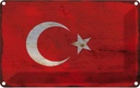 Blechschild 12x18 cm Türkei Turkey Rost Flagge Fahne Wappen