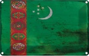 Blechschild 12x18 cm Turkmenistan Rost Flagge Fahne Wappen