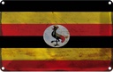 Blechschild 12x18 cm Uganda Rost Flagge Fahne Wappen
