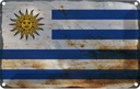 Blechschild 12x18 cm Uruguay Rost Flagge Fahne Wappen