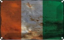 Blechschild 12x18 cm Elfenbeinküste Ivory Coast Rost Abenteuer Reisen Flagge Fahne Wappen