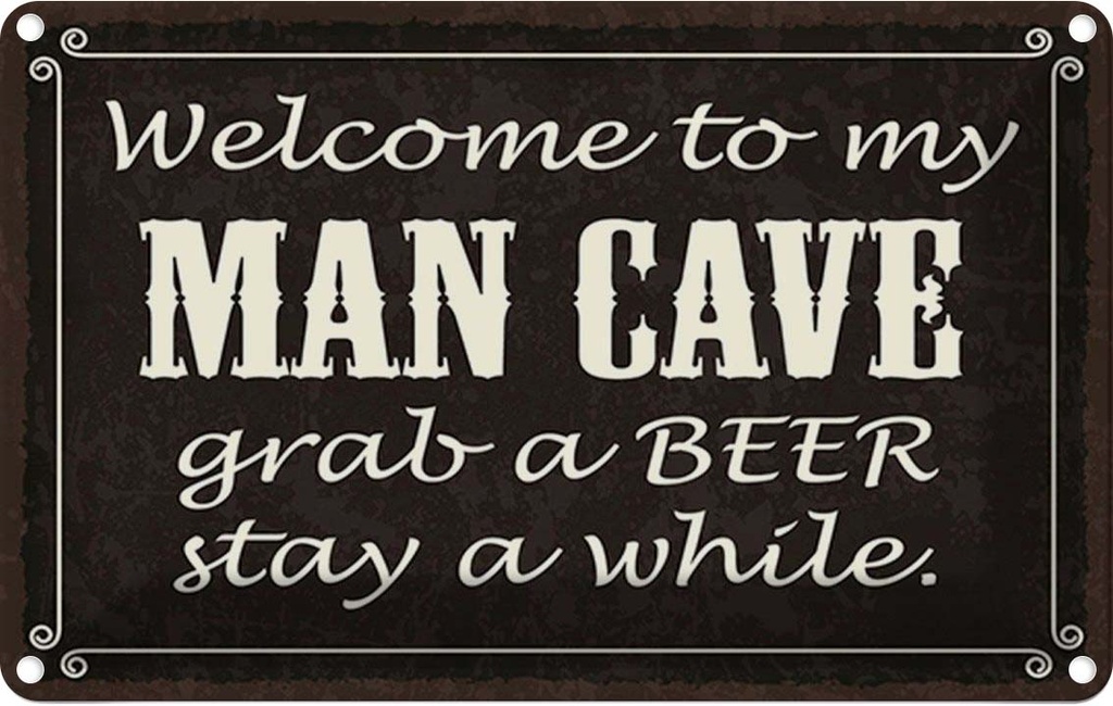 Blechschild 12x18 cm welcome to my MAN CAVE Männer Frauen Spruch Zitat