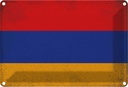 Blechschild 12x18 cm Armenien Armenia Vintage Flagge Fahne Wappen