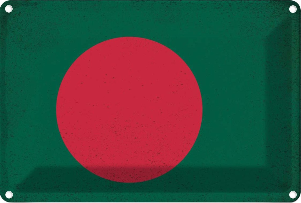 Blechschild 12x18 cm Bangladesch Bangladesh Vintage Flagge Fahne Wappen