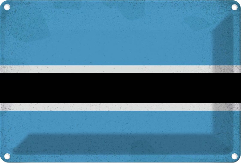 Blechschild 12x18 cm Botswana Botsuana Vintage Flagge Fahne Wappen