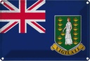 Blechschild 12x18 cm Britische Jungferninseln Vintage Flagge Fahne Wappen