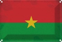 Blechschild 12x18 cm Burkina Faso Vintage Flagge Fahne Wappen