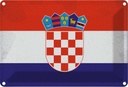 Blechschild 12x18 cm Kroatien Croatia Vintage Flagge Fahne Wappen
