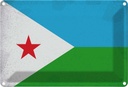 Blechschild 12x18 cm Dschibuti Djibouti Vintage Flagge Fahne Wappen