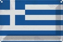 Blechschild 12x18 cm Griechenland GreeceVintage Flagge Fahne Wappen