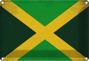 Blechschild 12x18 cm Jamaika Jamaica Vintage Flagge Fahne Wappen