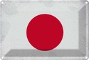 Blechschild 12x18 cm Japan Vintage Flagge Fahne Wappen