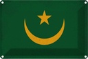Blechschild 12x18 cm Mauretanien Mauritania Vintage Flagge Fahne Wappen