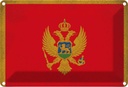 Blechschild 12x18 cm Montenegro Vintage Flagge Fahne Wappen