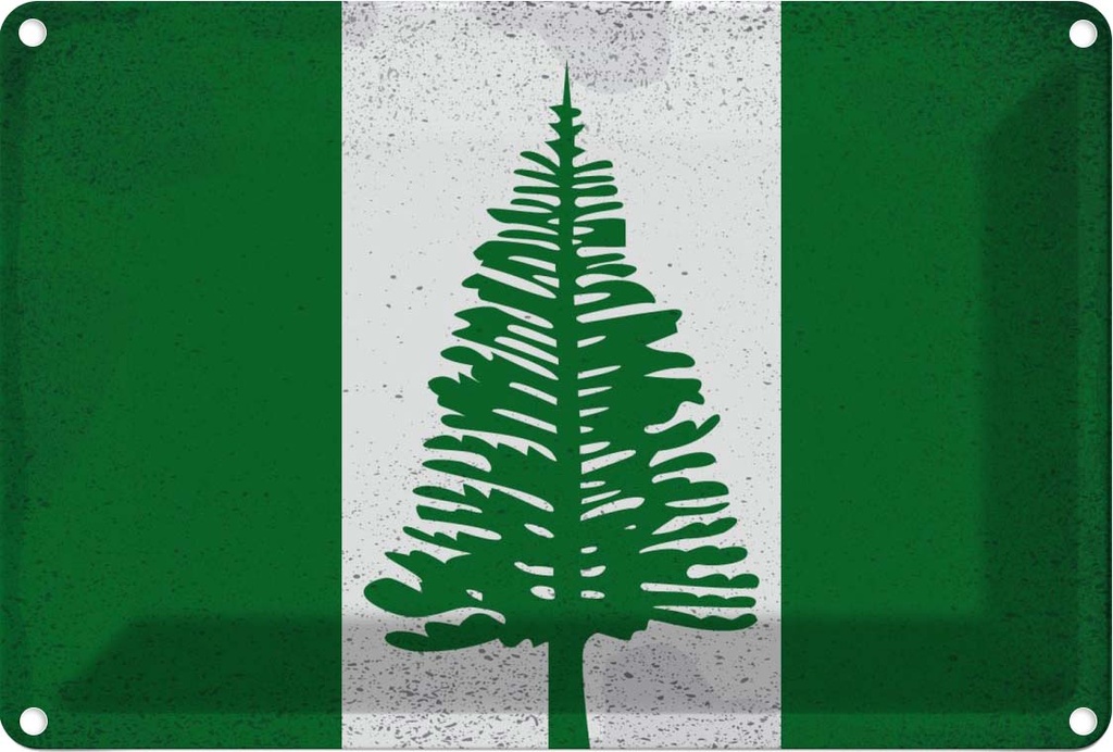 Blechschild 12x18 cm Norfolkinsel Vintage Flagge Fahne Wappen