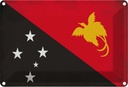 Blechschild 12x18 cm Papua?Neuguinea Guinea Vintage Flagge Fahne Wappen