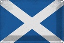 Blechschild 12x18 cm Schottland Scotland Vintage Flagge Fahne Wappen