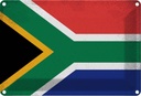 Blechschild 12x18 cm Südafrika South Africa Vintage Flagge Fahne Wappen