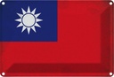 Blechschild 12x18 cm China Taiwan Vintage Flagge Fahne Wappen