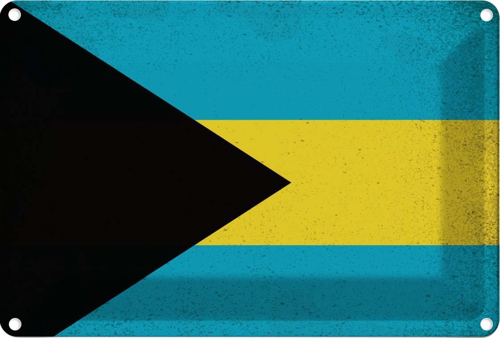 Blechschild 12x18 cm Bahama Bahamas Vintage Flagge Fahne Wappen