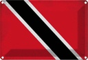 Blechschild 12x18 cm Trinidad und Tobago Vintage Flagge Fahne Wappen