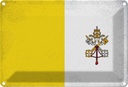 Blechschild 12x18 cm Vatikanstadt Vatican Vintage Flagge Fahne Wappen