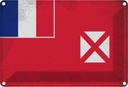 Blechschild 12x18 cm Wallis und Futuna Vintage Flagge Fahne Wappen