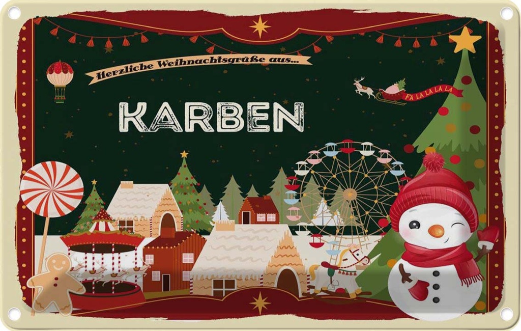 Blechschild 12x18 cm Weihnachten aus KARBEN