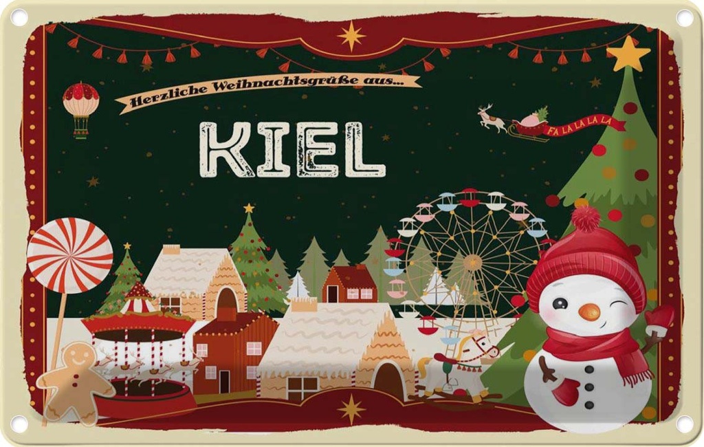 Blechschild 12x18 cm Weihnachten KIEL