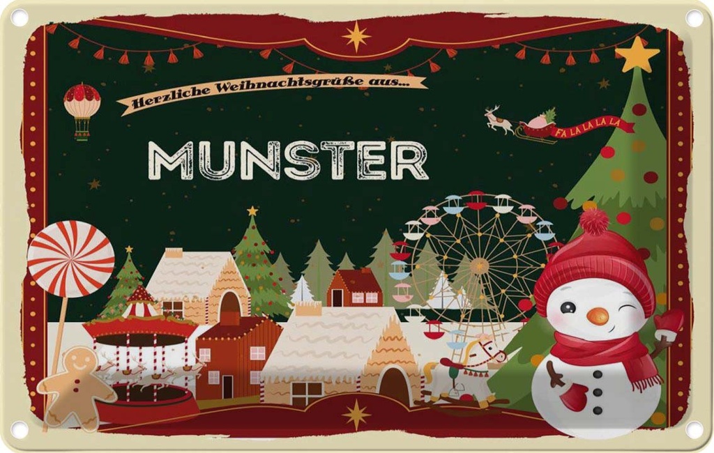 Blechschild 12x18 cm Weihnachten aus MUNSTER
