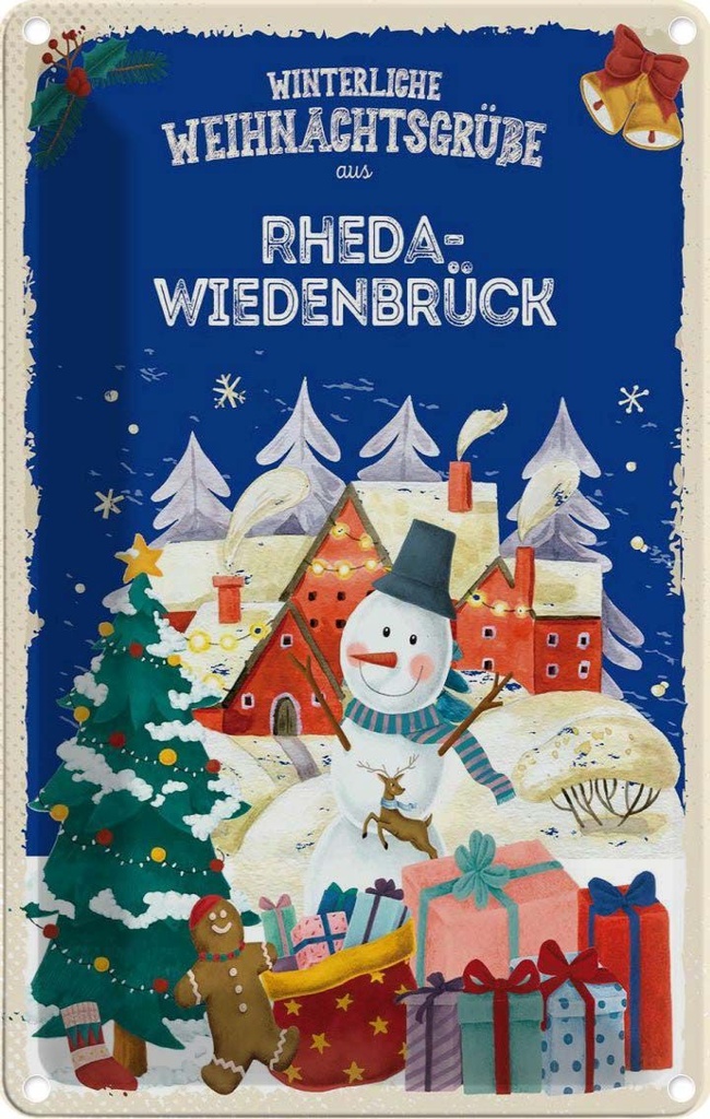 Blechschild 18x12 cm Weihnachtsgrüße RHEDA-WIEDENBRÜCK Weihnachten
