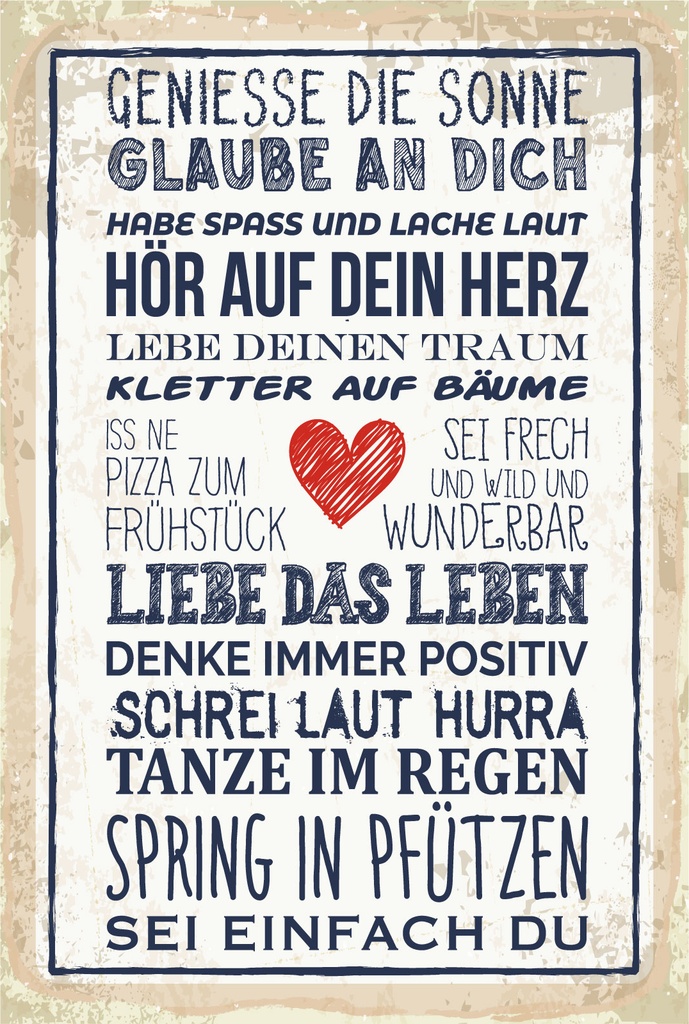 [LA-1806474] Blechschild 18x12 cm genieße die Sonne
