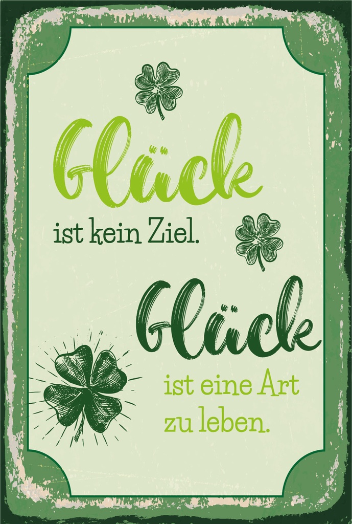 [LA-1806477] Blechschild 18x12 cm Glück ist eine Art zu leben