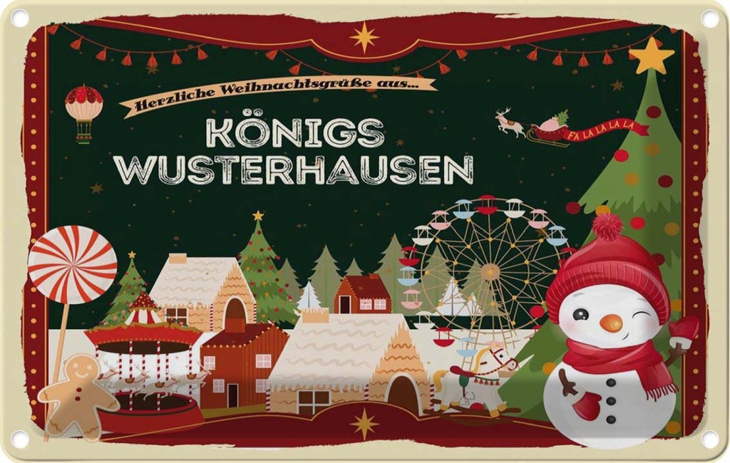 Blechschild 20x30 cm Weihnachten KÖNIGSBRUNN BEI AUGSBURG